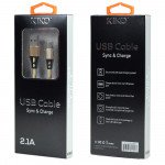 Wholesale IP Lighting 2.1A Strong Nylon Braided USB Cable 3FT (Gold)